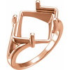 Cabochon Ring Mounting in 10 Karat Rose Gold for Square Stone