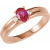 Family Ring Mounting in 18 Karat Rose Gold for Oval Stone