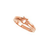 Family Ring Mounting in 14 Karat Rose Gold for Oval Stone