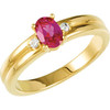 Family Ring Mounting in 18 Karat Yellow Gold for Oval Stone