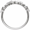 Accented Family Ring Mounting in 10 Karat White Gold for Square Stone