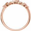 Accented Family Ring Mounting in 14 Karat Rose Gold for Square Stone