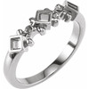 Accented Family Ring Mounting in Platinum for Square Stone