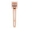 Family Bezel Set Ring Mounting in 10 Karat Rose Gold for Straight baguette Stone