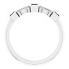Family Bezel Set Ring Mounting in 18 Karat White Gold for Straight baguette Stone