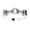 Family Bezel Set Ring Mounting in 18 Karat White Gold for Straight baguette Stone