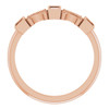 Family Bezel Set Ring Mounting in 18 Karat Rose Gold for Straight baguette Stone