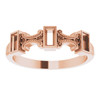Family Bezel Set Ring Mounting in 18 Karat Rose Gold for Straight baguette Stone