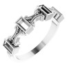 Family Bezel Set Ring Mounting in 10 Karat White Gold for Straight baguette Stone