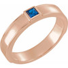 Family Ring Mounting in 18 Karat Rose Gold for Square Stone