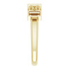 Family Bezel Set Ring Mounting in 18 Karat Yellow Gold for Straight baguette Stone