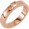 Family Ring Mounting in 10 Karat Rose Gold for Square Stone