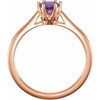 Solitaire Ring Mounting in 14 Karat Rose Gold for Round Stone