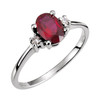 Three Stone Ring Mounting in 10 Karat White Gold for Oval Stone