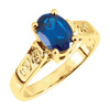 Scroll Ring Mounting in 18 Karat Yellow Gold for Oval Stone