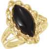 Rope Cabochon Ring Mounting in 18 Karat Yellow Gold for Marquise Stone
