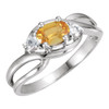 Accented Criss Cross Ring Mounting in 18 Karat White Gold for Oval Stone