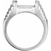 Emerald Bezel Set Ring Mounting in 18 Karat White Gold for Emerald cut Stone
