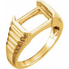 Emerald Bezel Set Ring Mounting in 18 Karat Yellow Gold for Emerald cut Stone