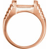 Emerald Bezel Set Ring Mounting in 14 Karat Rose Gold for Emerald cut Stone