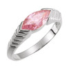 Bezel Set Solitaire Ring Mounting in 18 Karat White Gold for Marquise Stone