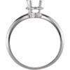 Pear 4 Prong Solitaire Ring Mounting in 18 Karat White Gold for Pear shape Stone