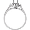 Three Stone Ring Mounting in 10 Karat White Gold for Marquise Stone