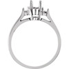 Three Stone Ring Mounting in Sterling Silver for Marquise Stone