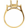 Baguette Accented Ring Mounting in 10 Karat Yellow Gold for Emerald cut Stone
