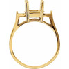 Baguette Accented Ring Mounting in 14 Karat Rose Gold for Emerald cut Stone