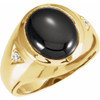 Accented Bezel Set Cabochon Ring Mounting in 14 Karat Rose Gold for Oval Stone