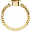 Bezel Set Rope Ring Mounting in 10 Karat Yellow Gold for Oval Stone