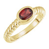 Bezel Set Rope Ring Mounting in 18 Karat Rose Gold for Oval Stone