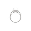 Fleur de Lis Solitaire Ring Mounting in Platinum for Cushion Stone