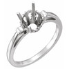Fleur de Lis Solitaire Ring Mounting in Platinum for Round Stone