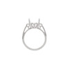 Fleur de lis Ring Mounting in Platinum for Cushion Stone