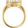 Crown Cabochon Ring Mounting in 10 Karat Yellow Gold for Round Stone
