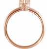 Crown Cabochon Ring Mounting in 10 Karat Rose Gold for Oval Stone