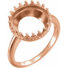 Crown Cabochon Ring Mounting in 10 Karat Rose Gold for Round Stone