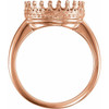Crown Cabochon Ring Mounting in 18 Karat Rose Gold for Round Stone