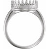 Crown Cabochon Ring Mounting in Platinum for Round Stone