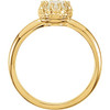 Crown Cabochon Ring Mounting in 10 Karat Yellow Gold for Oval Stone