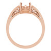 Cushion Scroll Setting® Ring Mounting in 18 Karat Rose Gold for Cushion Stone