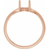 Cabochon Ring Mounting in 10 Karat Rose Gold for Round Stone