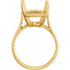 Rope Ring Mounting in 10 Karat Yellow Gold for Oval Stone