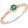 Family Stackable Ring Mounting in 14 Karat Rose Gold for Round Stone