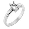 Scroll Setting® Solitaire Ring Mounting in 10 Karat White Gold for Emerald Stone