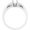 Scroll Setting® Solitaire Ring Mounting in 18 Karat White Gold for Emerald Stone