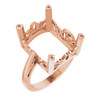 Scroll Setting® Solitaire Ring Mounting in 14 Karat Rose Gold for Emerald Stone