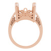 Scroll Setting® Solitaire Ring Mounting in 14 Karat Rose Gold for Emerald Stone